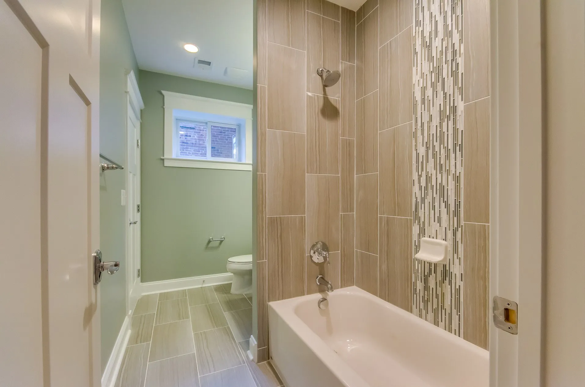 Repaired and finished basement bathroom